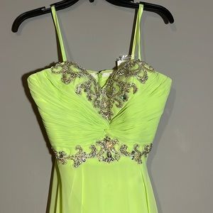 Cache gown lime green. Brand New with tags size 10. Beaded and jeweled.
